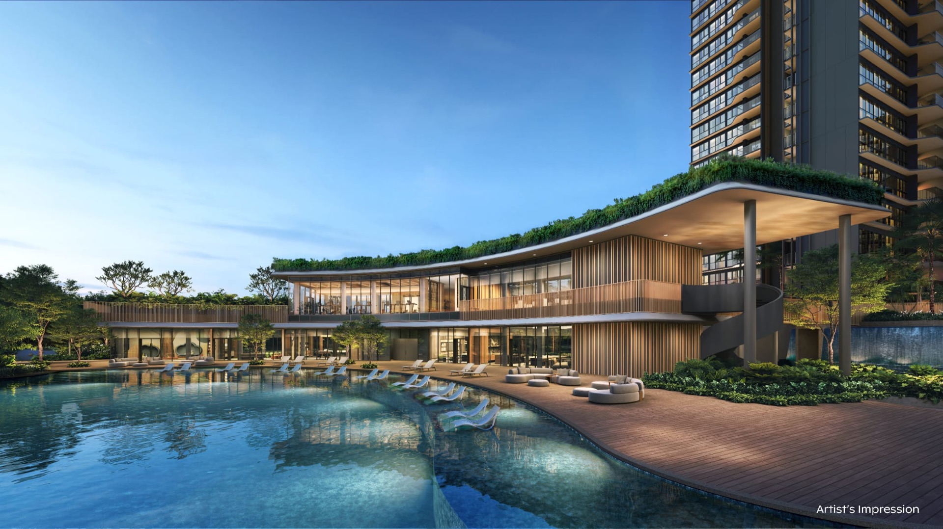 Thomson Reserve clubhouse and lagoon pool