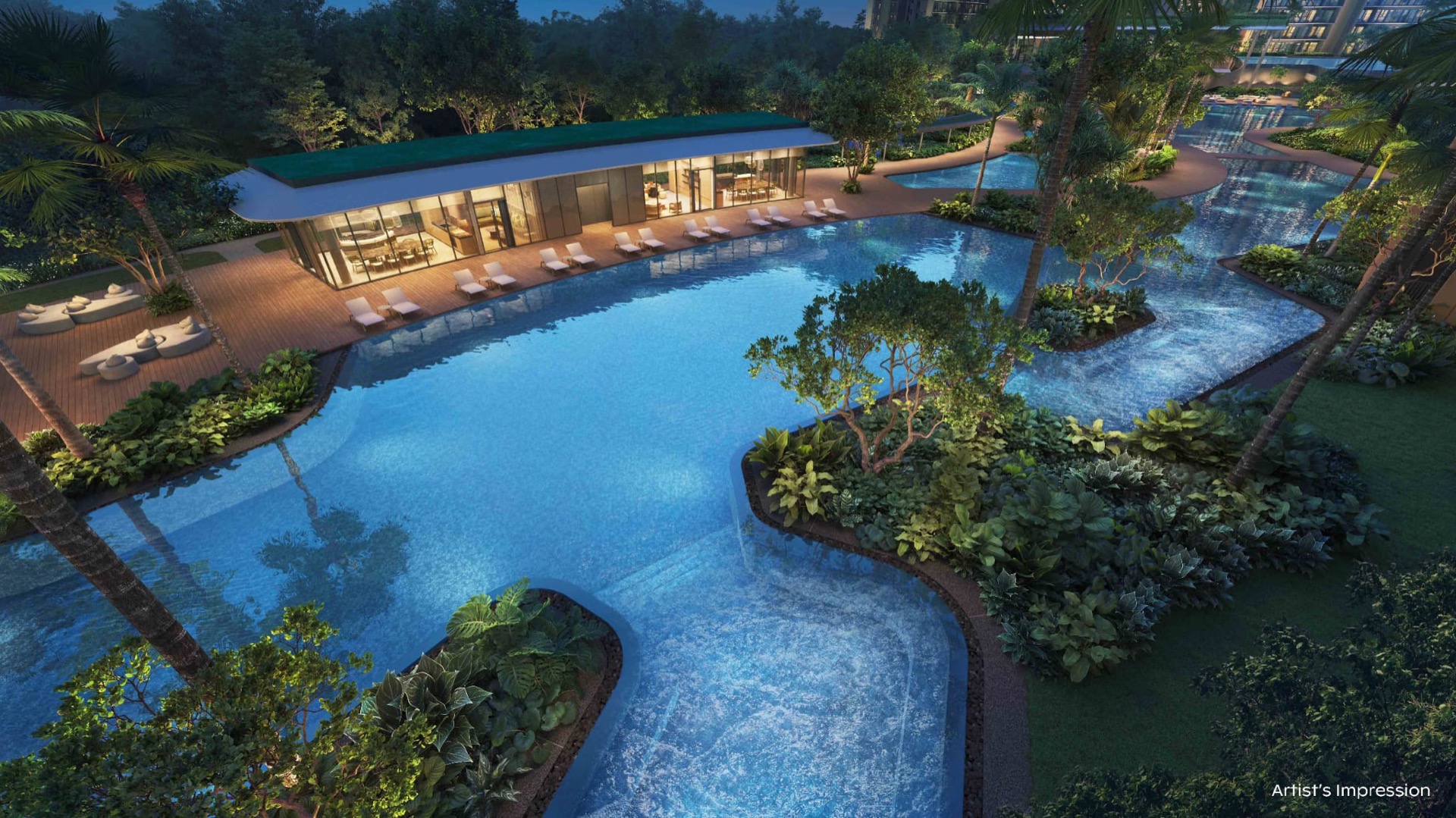 Thomson Reserve pool at night