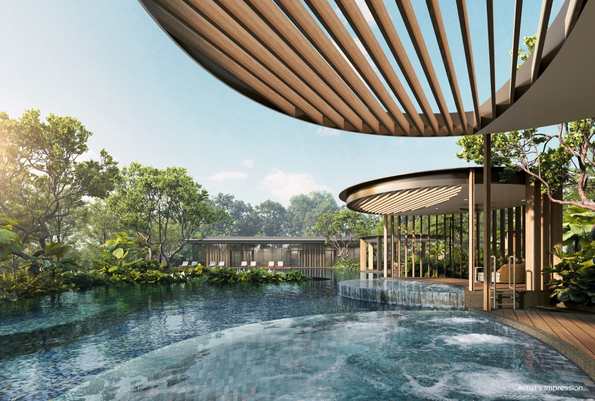 Pool pavilion and spa